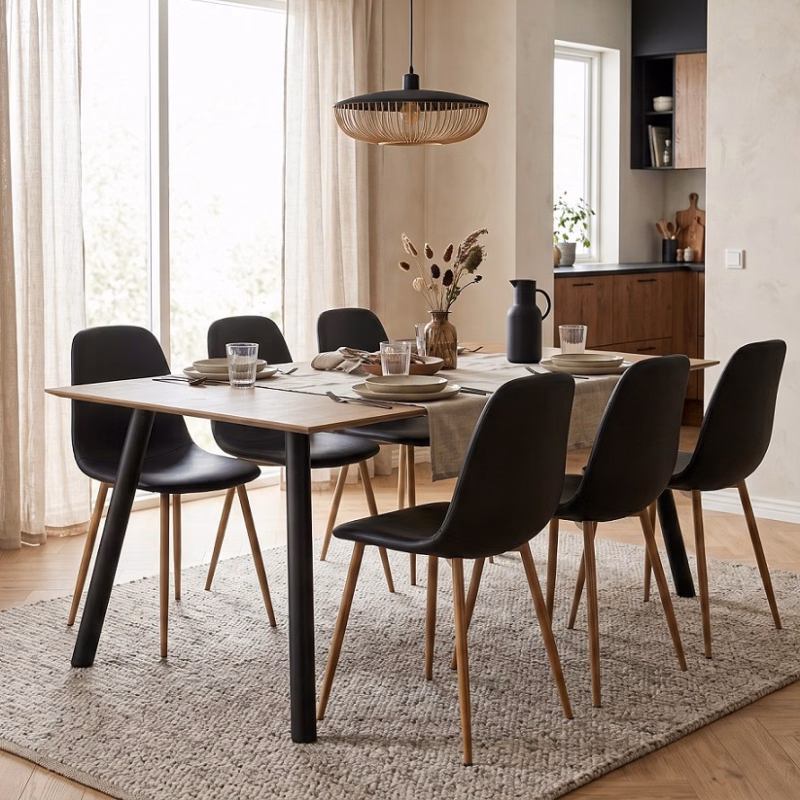 Söögitool Nordic (6tk) + Söögilaud Palma 90x180 cm - KOMPLEKT