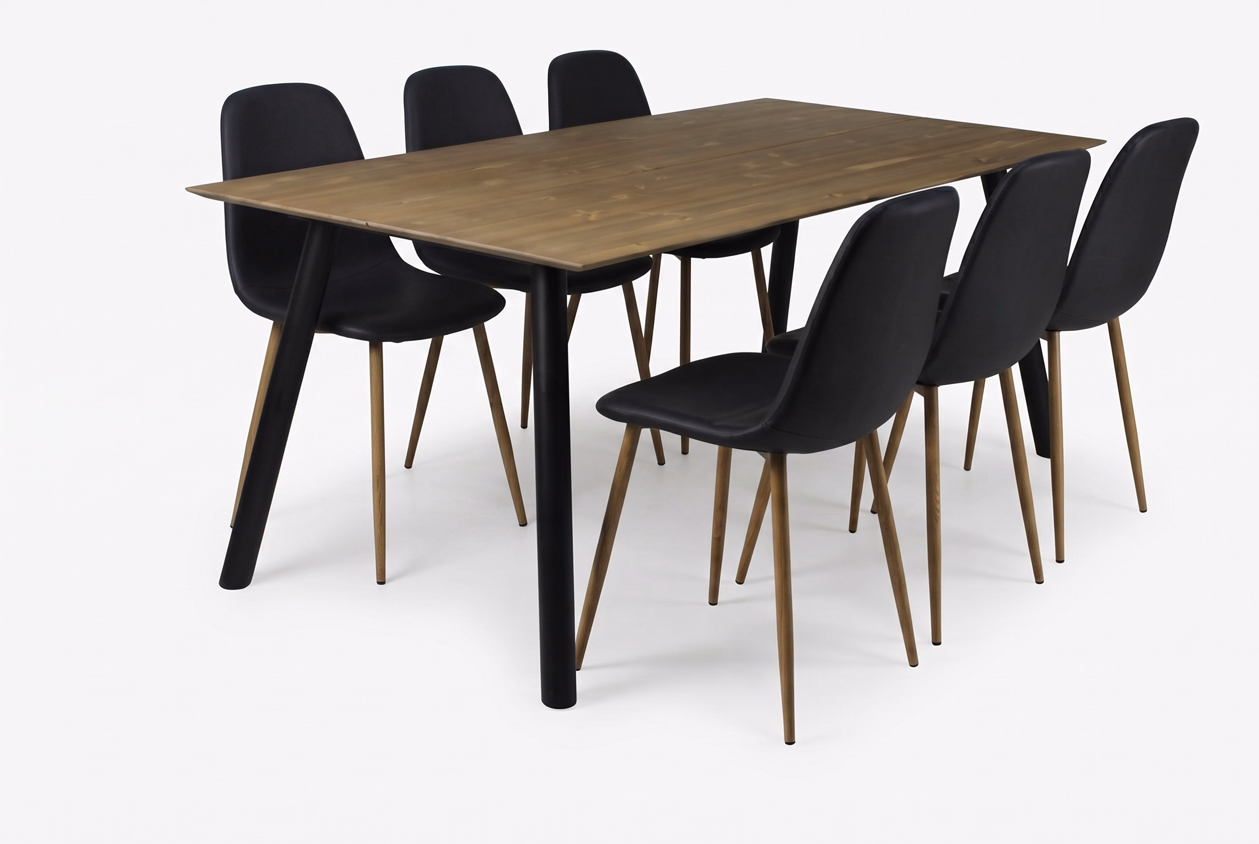 Söögilaud Palma 90x180 cm, puitjalgadega (antiik/must) - Pilt 3